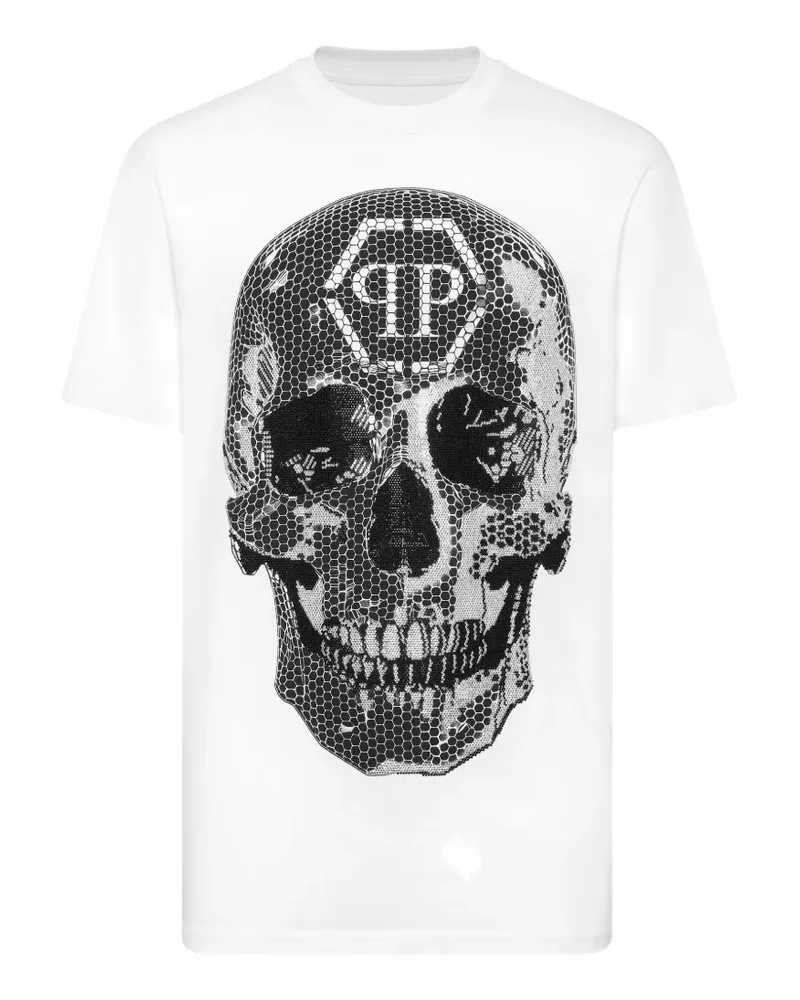 Philipp Plein T-Shirt mit Totenkopf-Print - Weiß Weiß