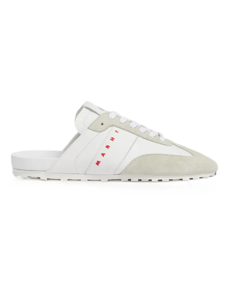 Marni white nappa leather and suede Softy Soccer slip-on sneakers - Weiß Weiß