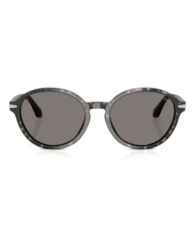 Giorgio Armani Runde Sonnenbrille in Schildpattoptik - Grau Grau