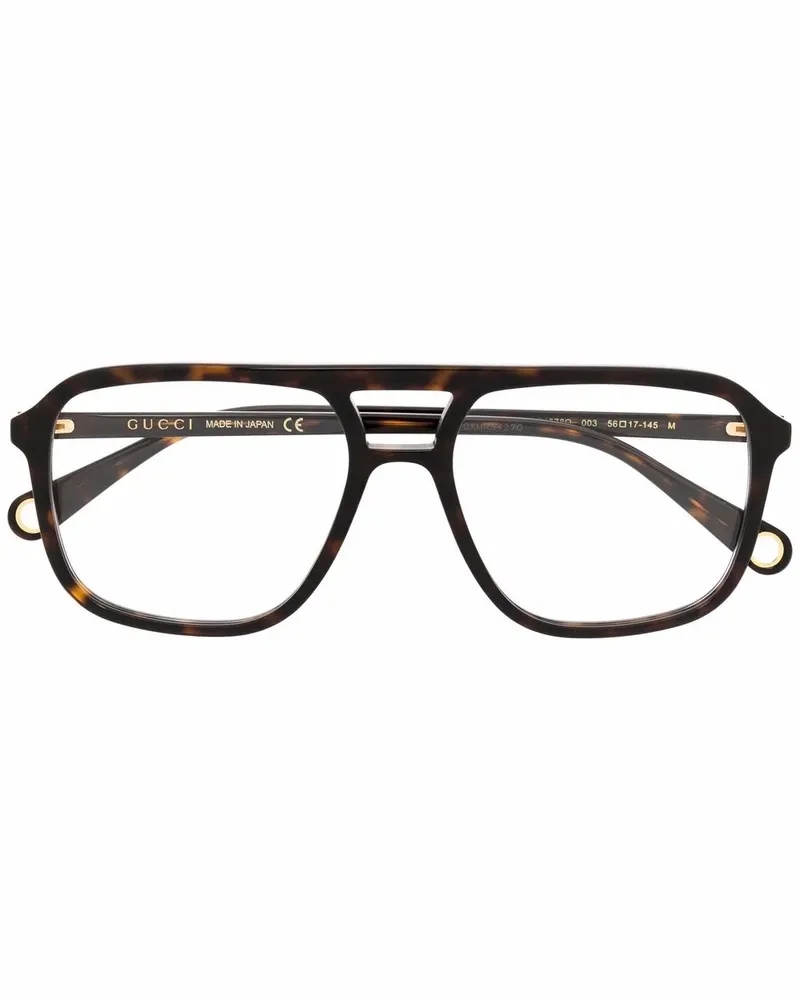 Gucci Pilotenbrille in Schildpattoptik - Braun Braun
