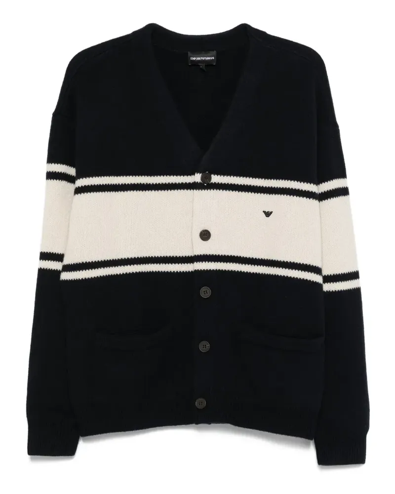 Emporio Armani Gestreifter Cardigan - Blau Blau