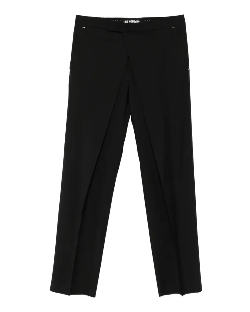 Les Hommes wrap-front tailored trousers - Schwarz Schwarz