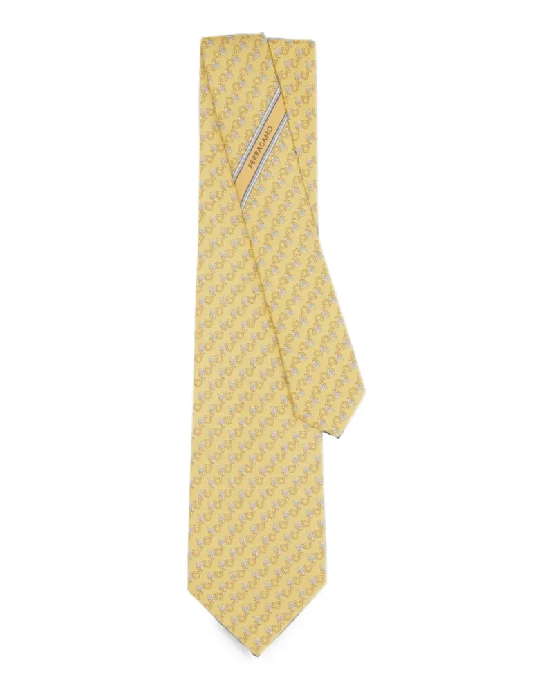 Ferragamo Krawatte mit Gancini-Print - Gelb Gelb