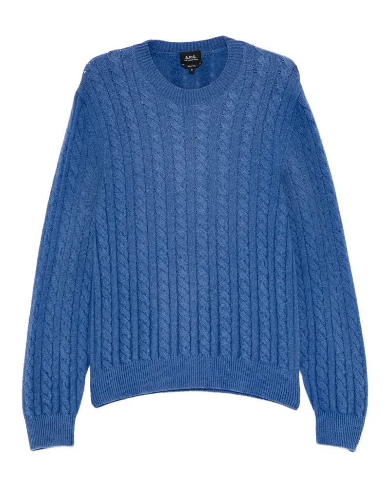 A.P.C. cable-knit crew-neck jumper - Blau Blau