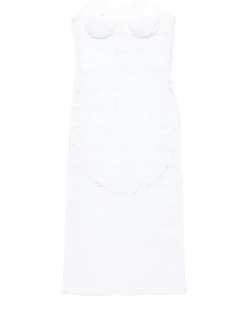 Oséree lace-overlay underwired dress - Weiß Weiß