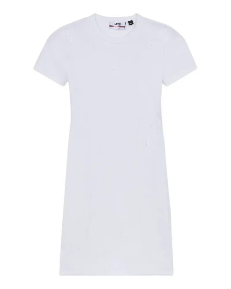 GCDS logo-embroidered mini dress - Weiß Weiß