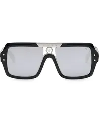 Philipp Plein Square Sonnenbrille mit Logo-Print Schwarz