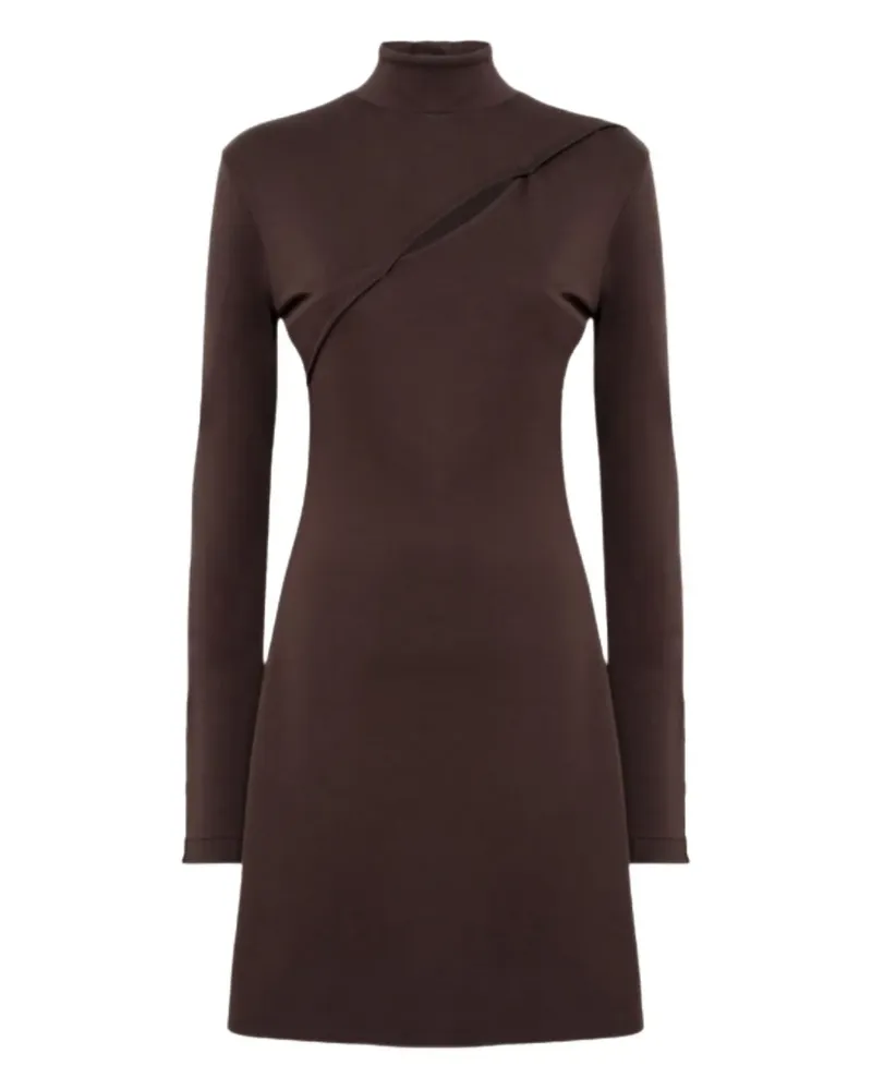 Blumarine Geknöpftes Jerseykleid mit Cut-Out - Braun Braun