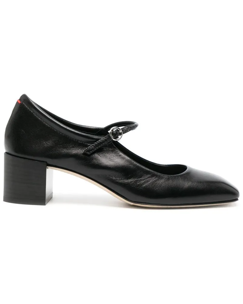 aeyde Aline Pumps im Metallic-Look 45mm - Schwarz Schwarz