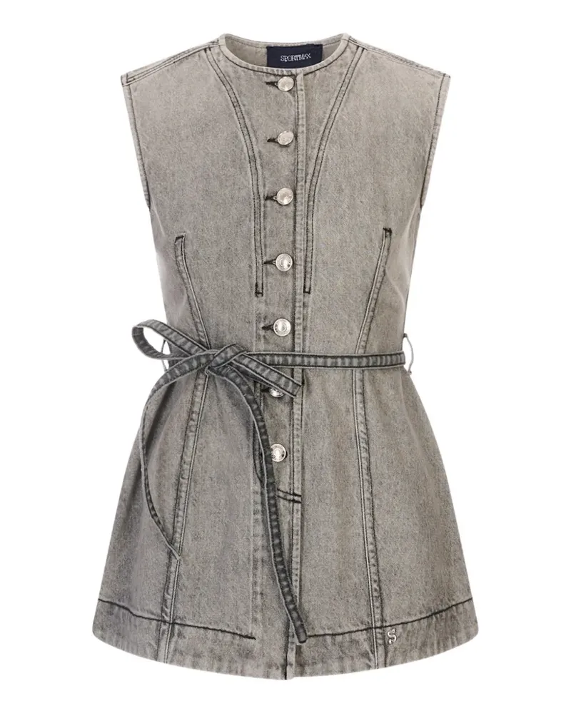 SPORTMAX belted buttoned top - Grau Grau