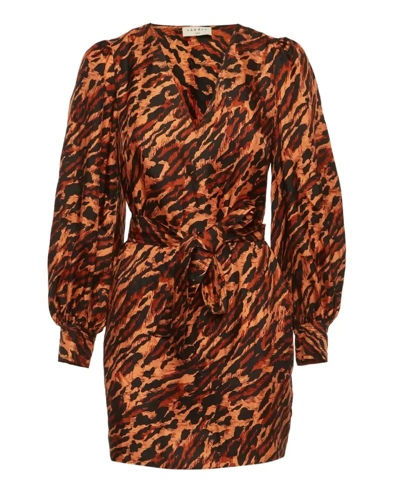 Sandro leopard-print silk mini dress - Braun Braun