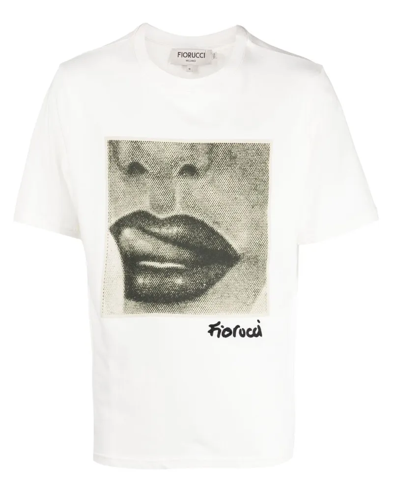 Fiorucci T-Shirt aus Bio-Baumwolle mit Print Weiß