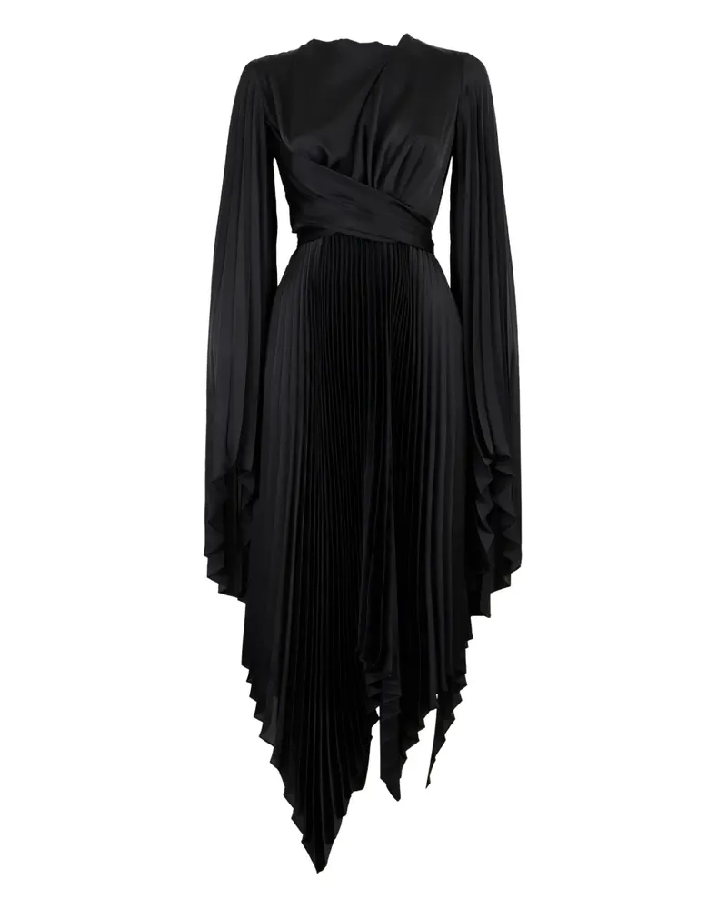 A.W.A.K.E. Plissiertes Wickelkleid - Schwarz Schwarz
