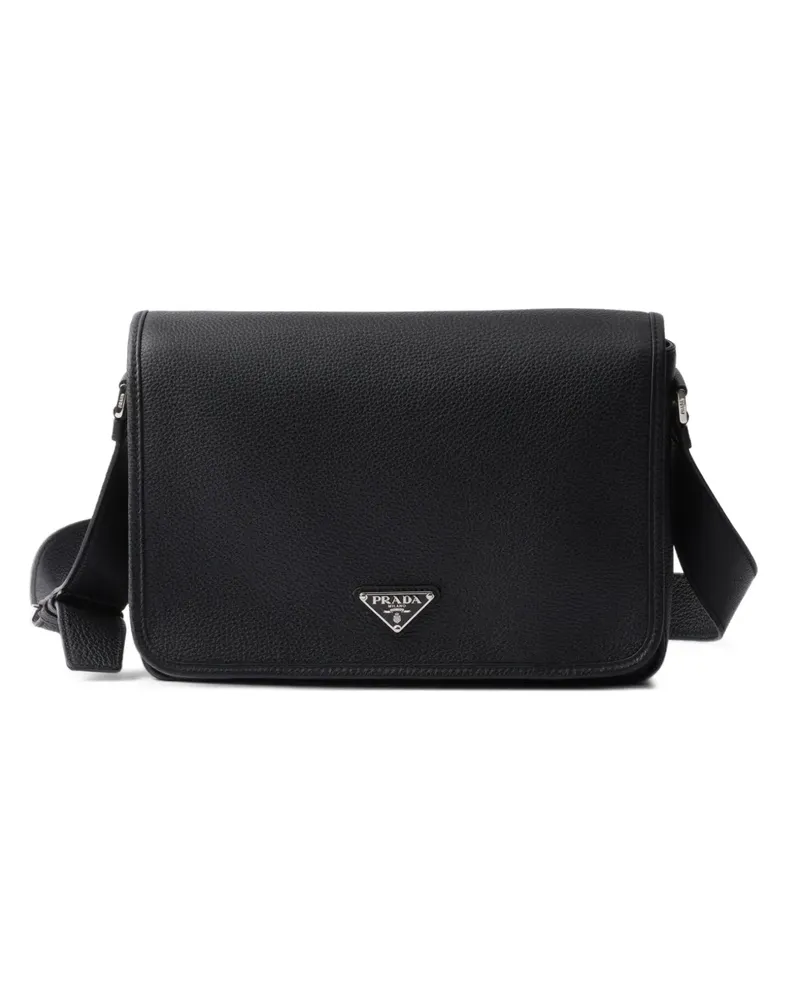 Prada Strukturierte Kuriertasche - Schwarz Schwarz