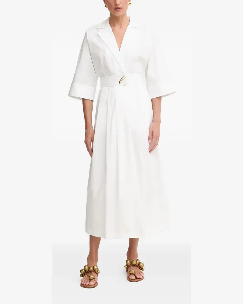 Simona Corsellini belted wide-sleeve dress - Weiß Weiß