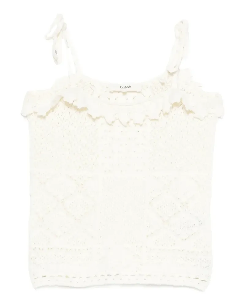 ba&sh pointelle-knit scalloped-trim top - Nude Nude