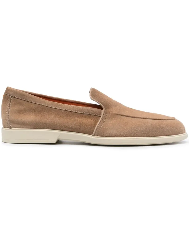 Santoni Wildleder-Loafer mit mandelförmiger Kappe - Braun Braun