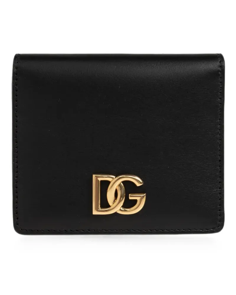 Dolce & Gabbana logo-plaque leather wallet - Schwarz Schwarz