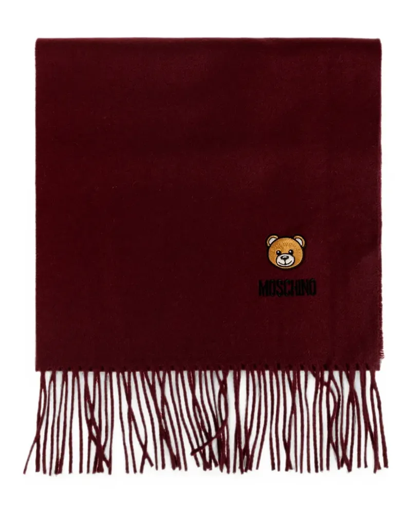 Moschino Schal mit Teddybär - Rot Rot