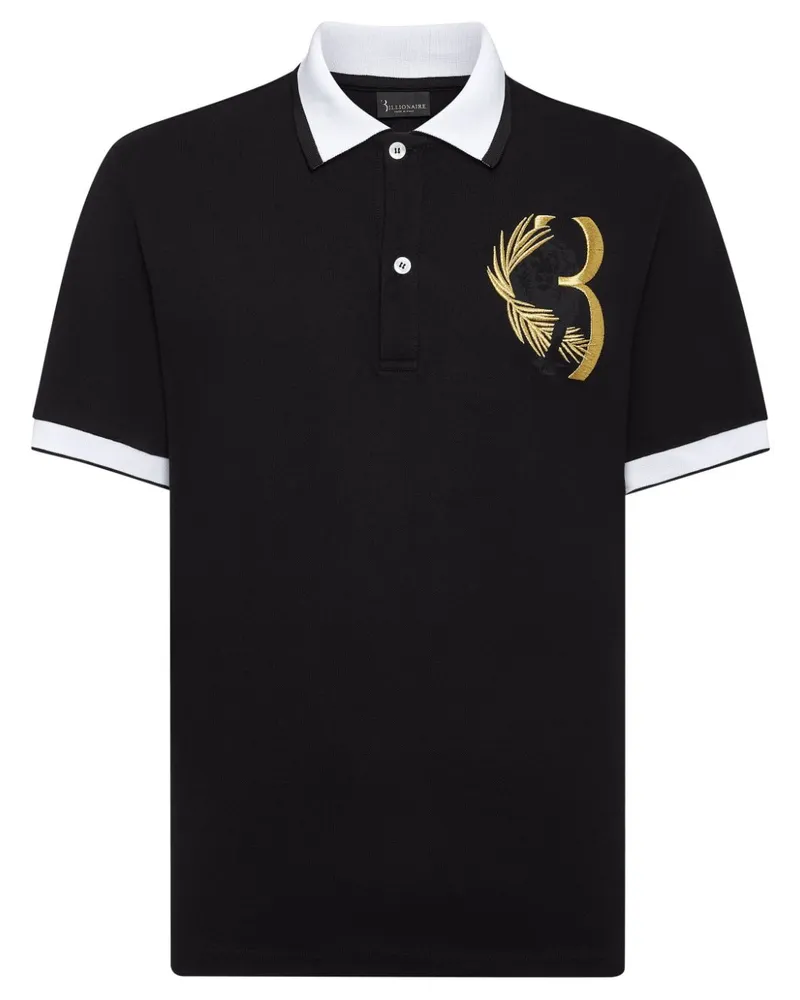 Billionaire Poloshirt mit Logo-Stickerei - Schwarz Schwarz