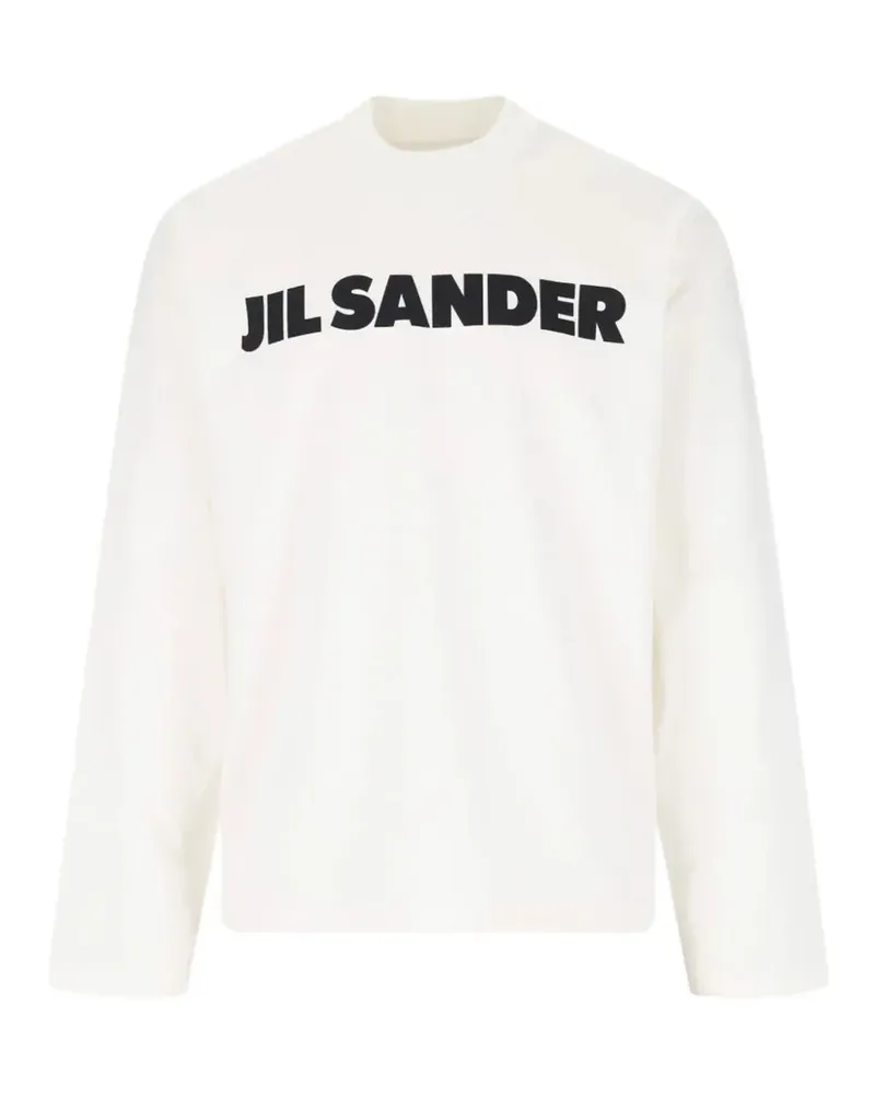 Jil Sander Langarmshirt mit Logo-Print - Weiß Weiß