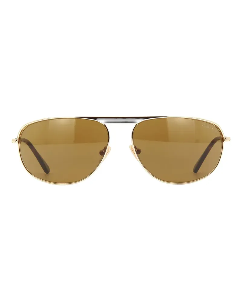 Tom Ford Sonnenbrille mit geometrischem Gestell - Gold Gold