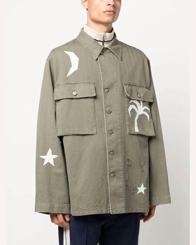 Palm Angels Life is Palm Jacke - Grün Grün