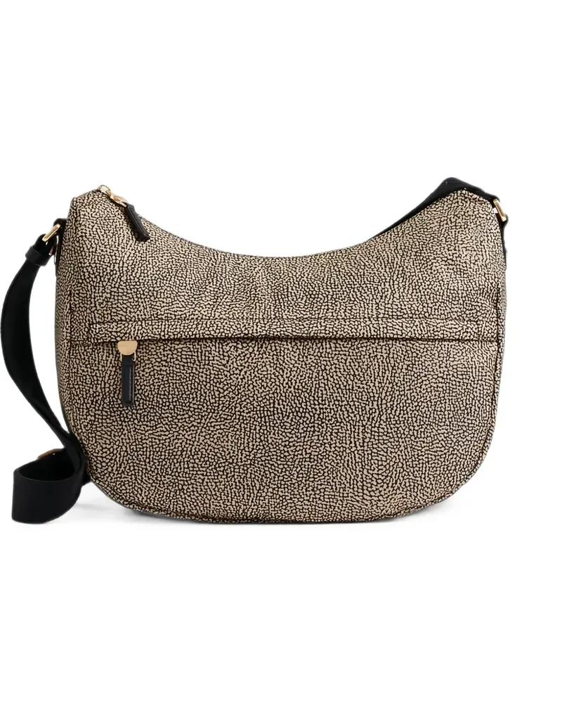 Borbonese B-Club Luna Schultertasche mit Rebhuhn-Print - Nude Nude