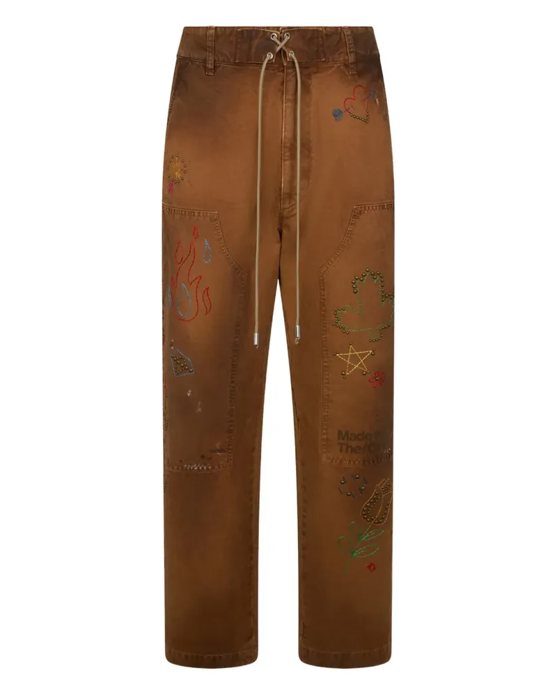 Dsquared2 Kordelzug-Hose mit Nieten - Braun Braun