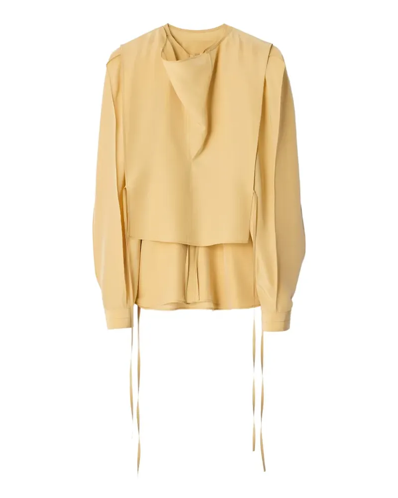 Christophe Lemaire Bluse im Layering-Look aus Seide und Viskose - Gelb Gelb