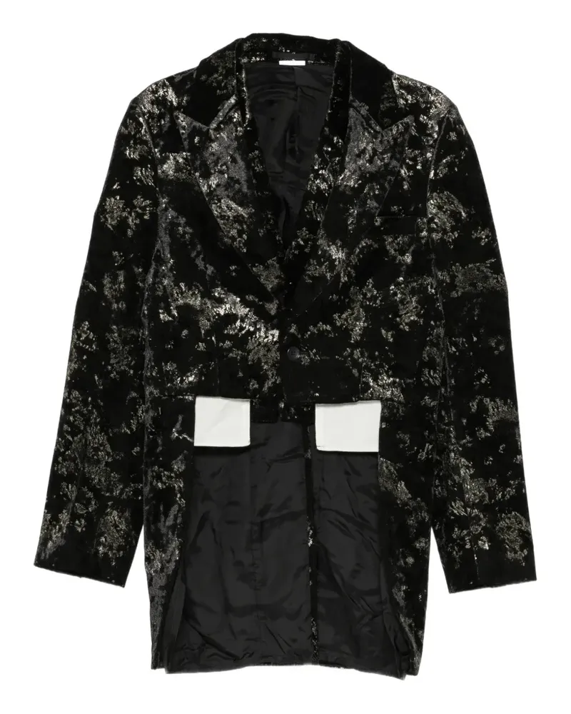 Comme des Garçons Jacke im Distressed-Look mit steigendem Revers - Schwarz Schwarz