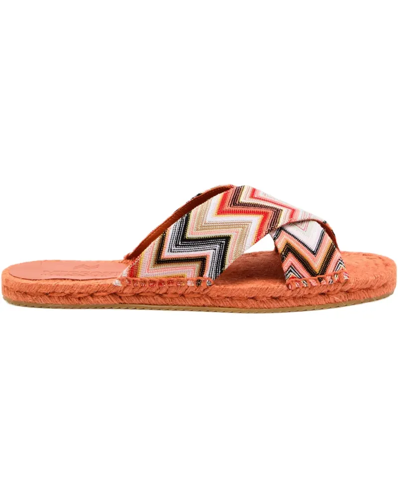 Missoni Harlow chevron flat sandals - Rosa Rosa