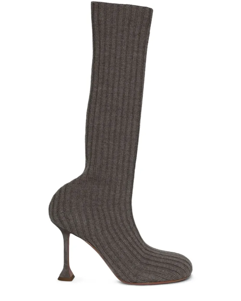 Amina Muaddi Veneda Stiefel 90mm - Nude Nude