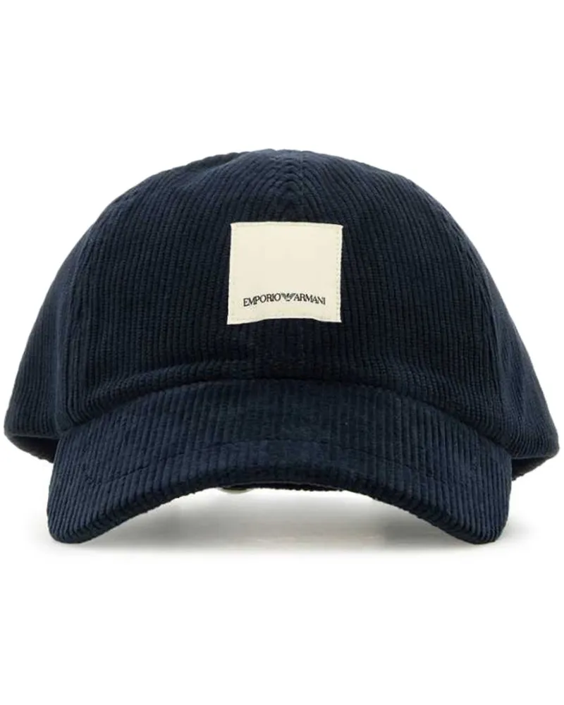 Emporio Armani Baseballkappe aus Cord - Blau Blau