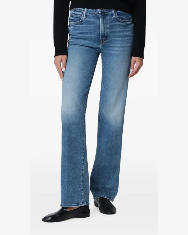 Mother The Kick It Jeans mit ausgeblichenem Effekt - Blau Blau
