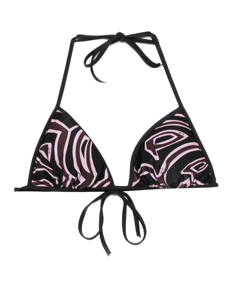 Emilio Pucci Triangel-Bikini mit Marmo-Print - Schwarz Schwarz