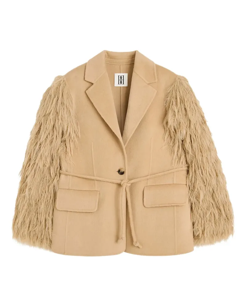 By Malene Birger Jacke aus Faux Fur mit Puffärmeln - Nude Nude