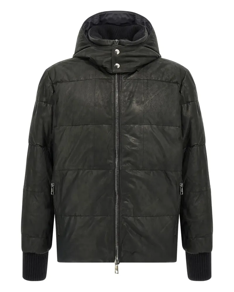 Giorgio Brato Gesteppte Lederjacke - Schwarz Schwarz