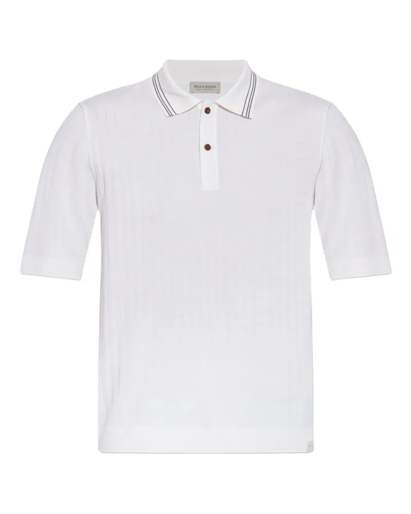 Paul & Shark Geripptes Poloshirt - Weiß Weiß