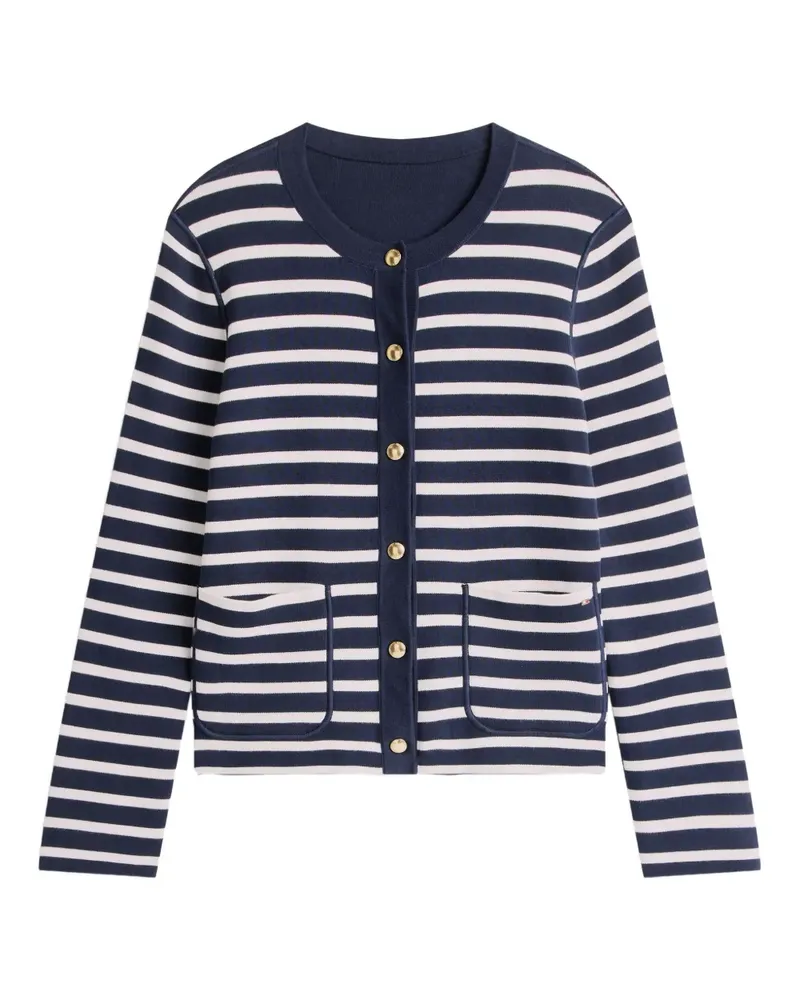 Tommy Hilfiger striped-pattern button reversible cardigan - Blau Blau