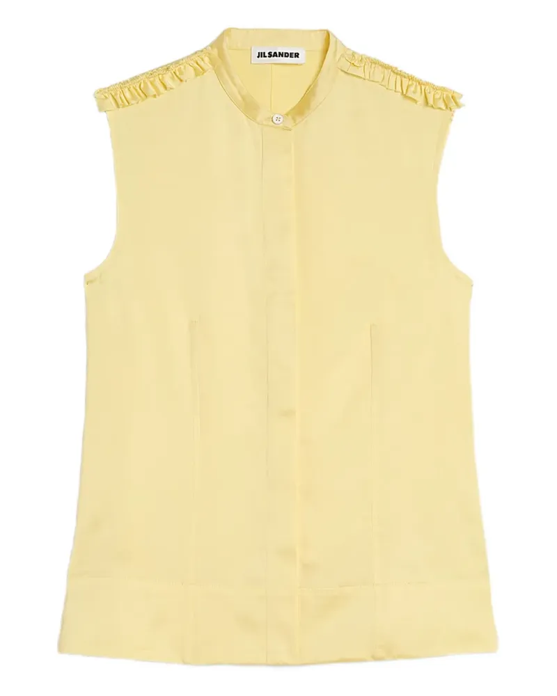 Jil Sander Stehkragen-Hemd mit Rüschendetail - Gelb Gelb
