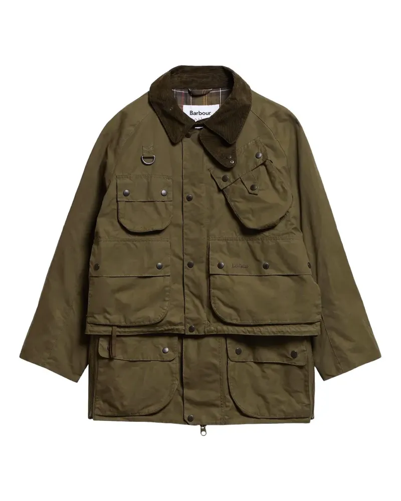 Barbour Jacke mit mehreren Taschen im Layering-Look - Grün Grün