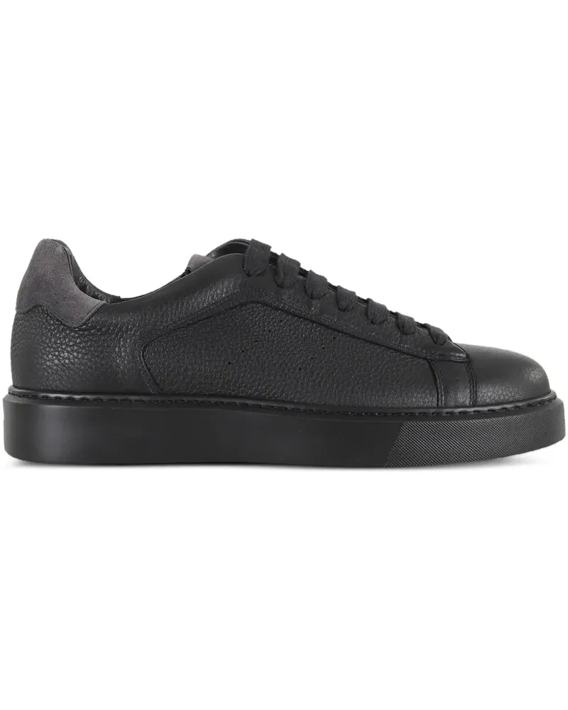 Doucal´s Sneakers aus Leder - Schwarz Schwarz