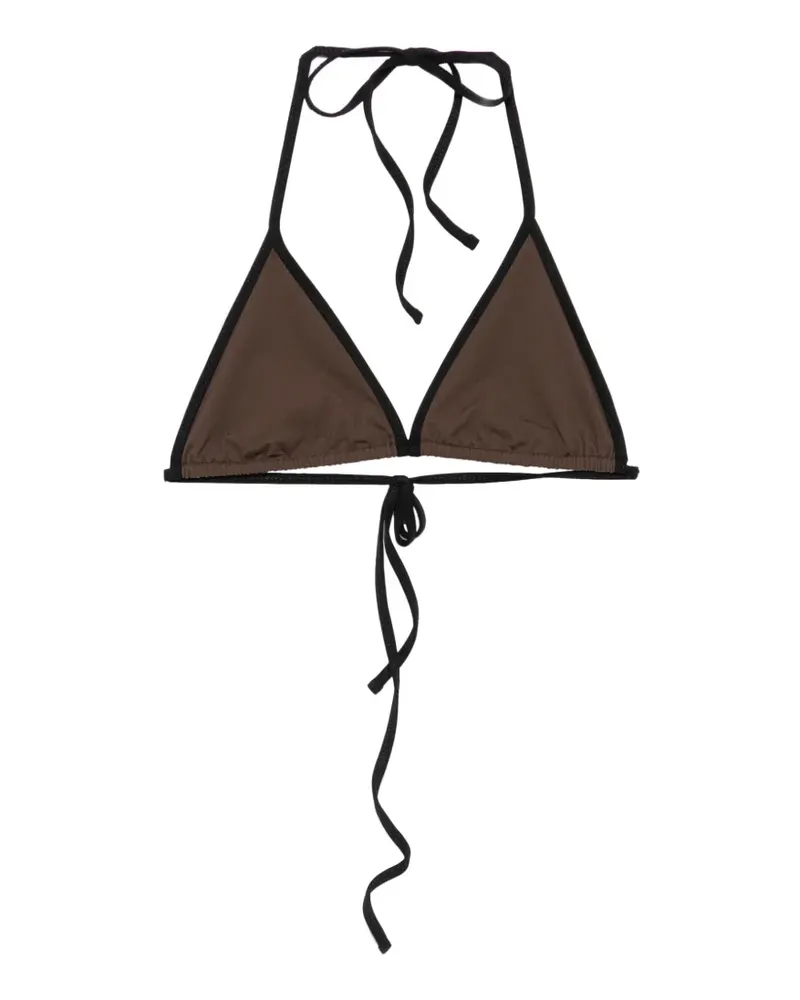 Totême triangle tie-fastening bikini top - Braun Braun