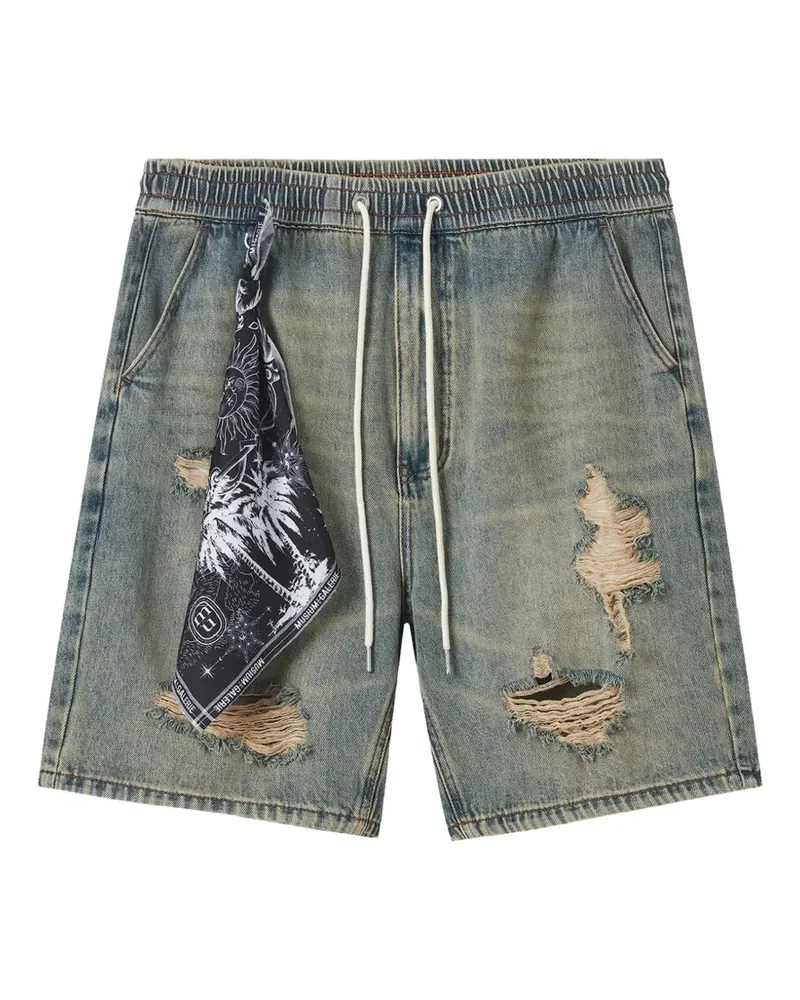 Musium Div. Jeans-Shorts im Distressed-Look - Blau Blau