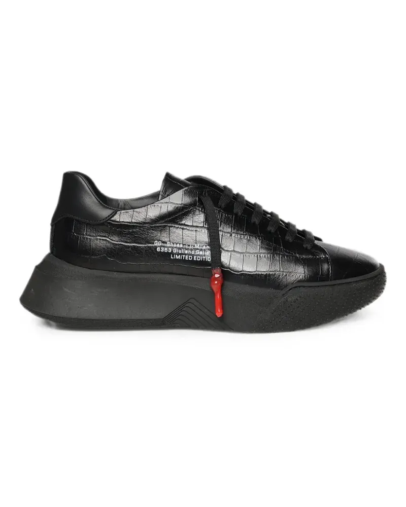 Giuliano Galiano Nemesis 2 crocodile-effect sneakers - Schwarz Schwarz