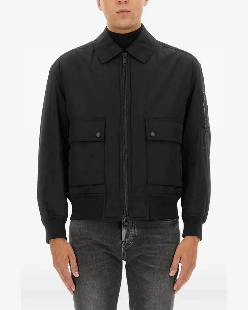 HUGO BOSS Jacke mit Klappentasche - Schwarz Schwarz
