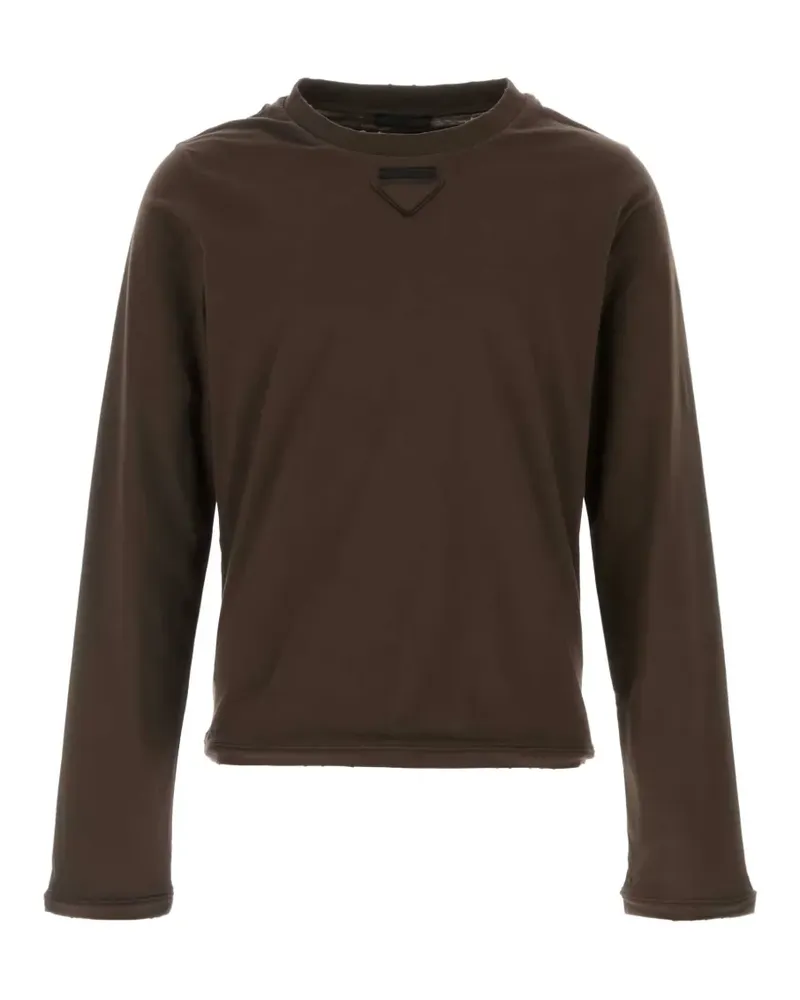 Prada triangle-logo T-shirt - Braun Braun