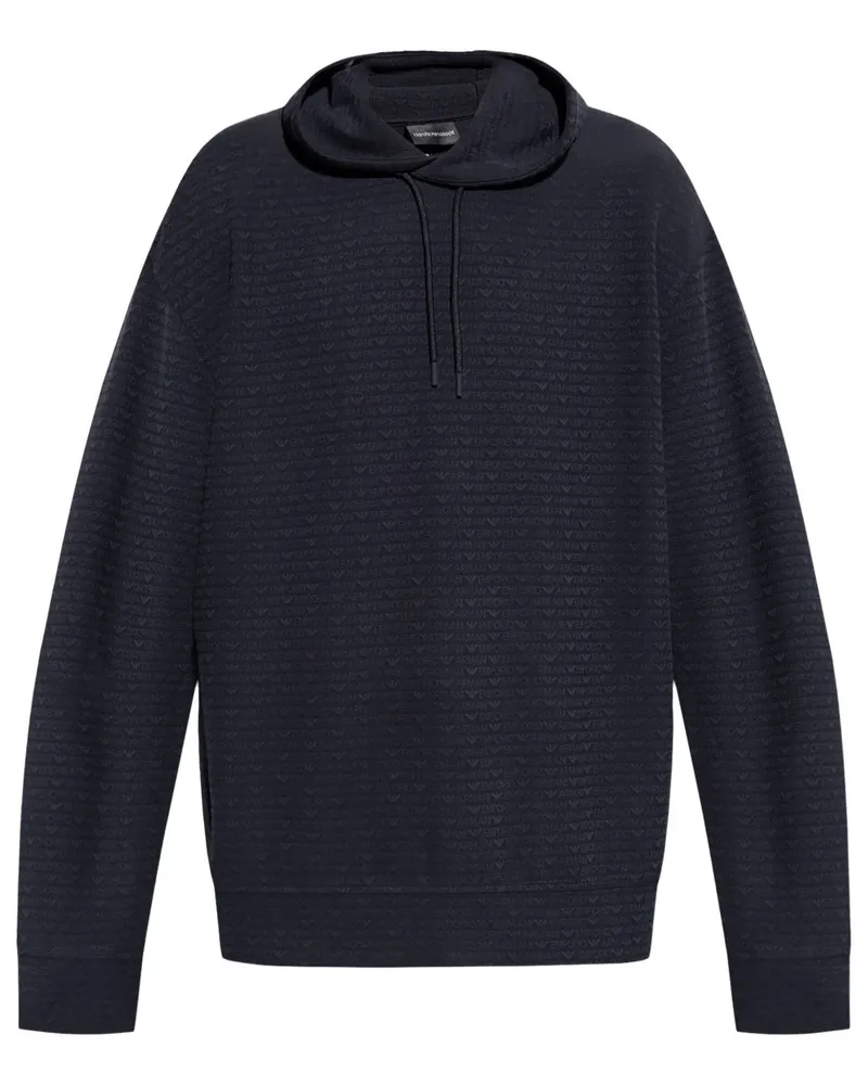 Emporio Armani Hoodie mit Logo-Print - Blau Blau
