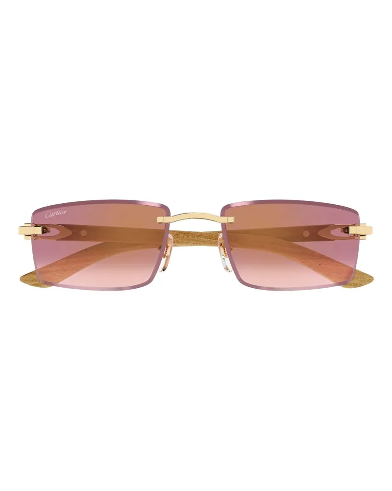 Cartier Sonnenbrille mit eckigem Gestell - Schwarz Schwarz